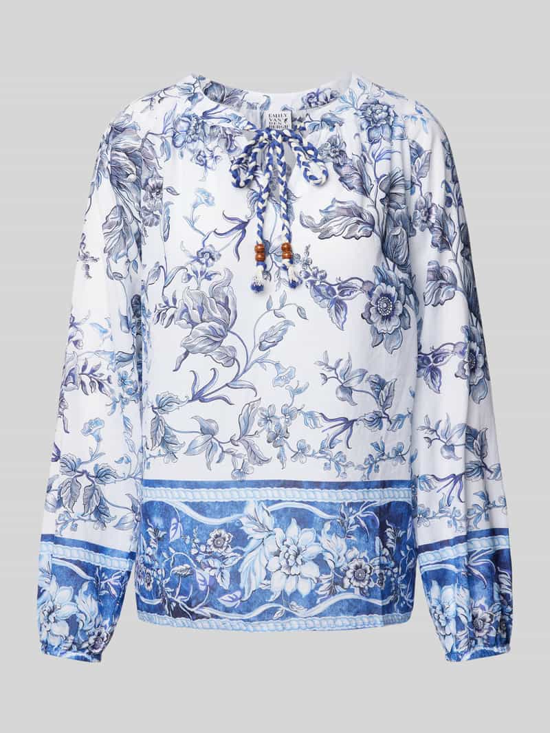 Emily Van den Bergh Regular fit blouse met druppelvormige hals