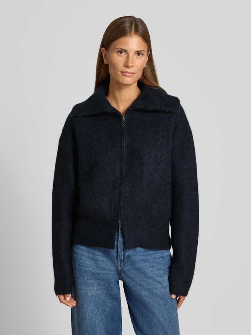 MOS MOSH Gebreid jack van mohair-mix met labeldetail model 'Hulda'