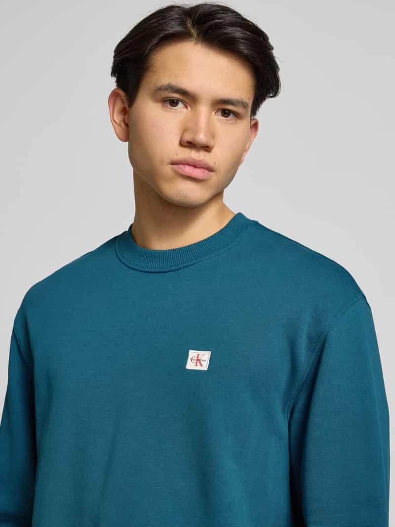 Calvin Klein Jeans Sweatshirt met labeldetail en ronde hals
