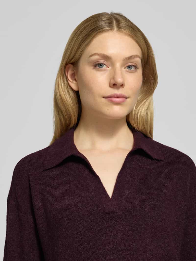 Vero Moda Regular fit gebreide pullover met overhemdkraag model 'LEFILE'