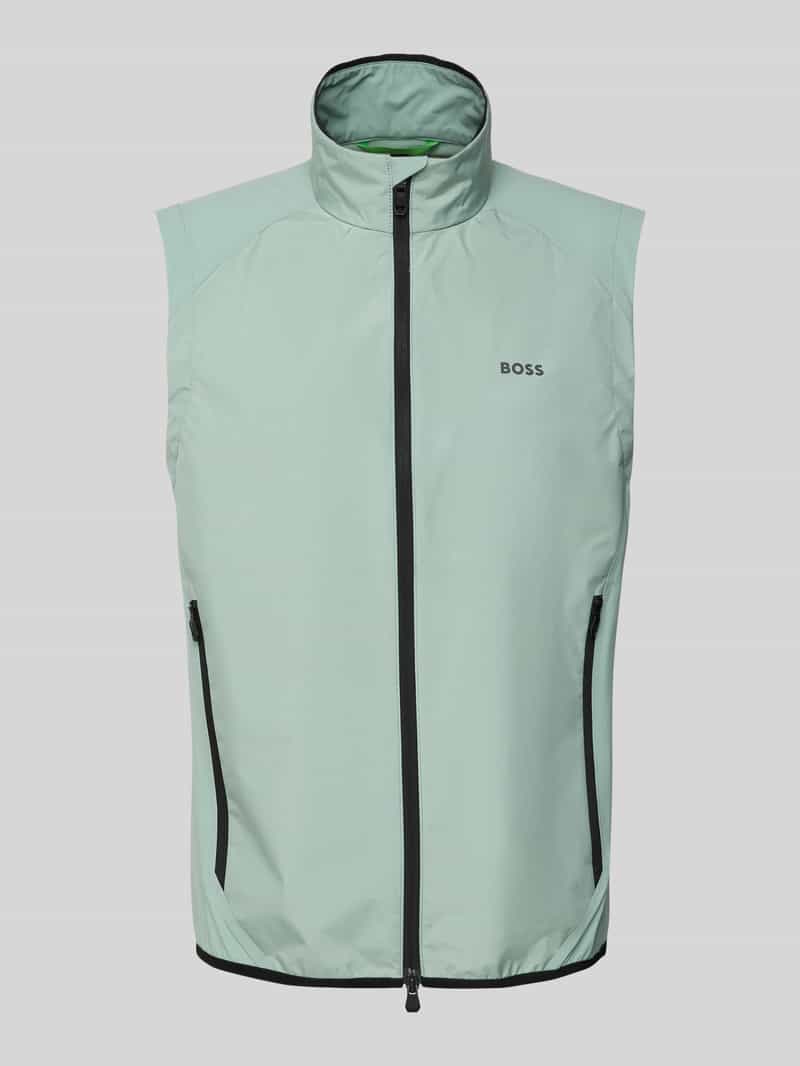 BOSS Green Gilet met labelprint model 'Putt'