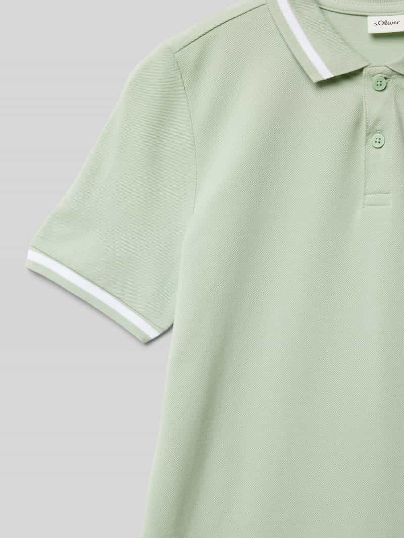 s.Oliver RED LABEL Regular fit poloshirt van katoen-piqué met contraststrepen