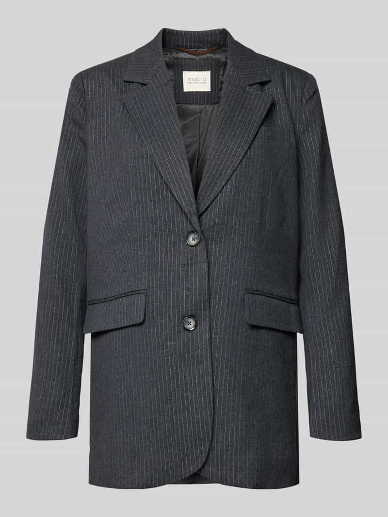 Pepe Jeans Relaxed fit lange blazer met krijtstreep model 'PRISCILA'