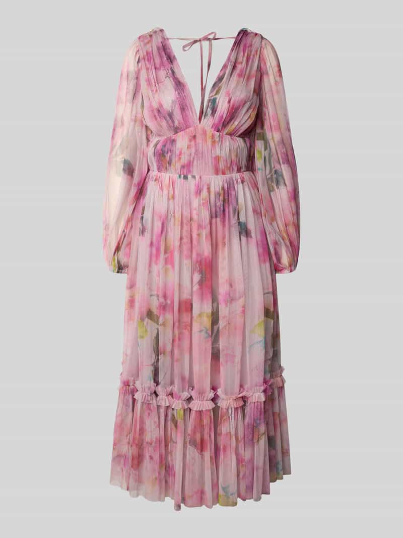 Lace & Beads Cocktailjurk met V-hals