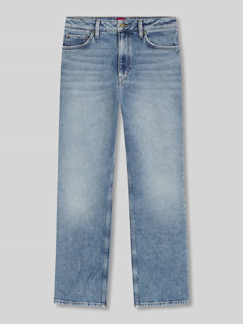 HUGO Straight fit jeans van katoenmix