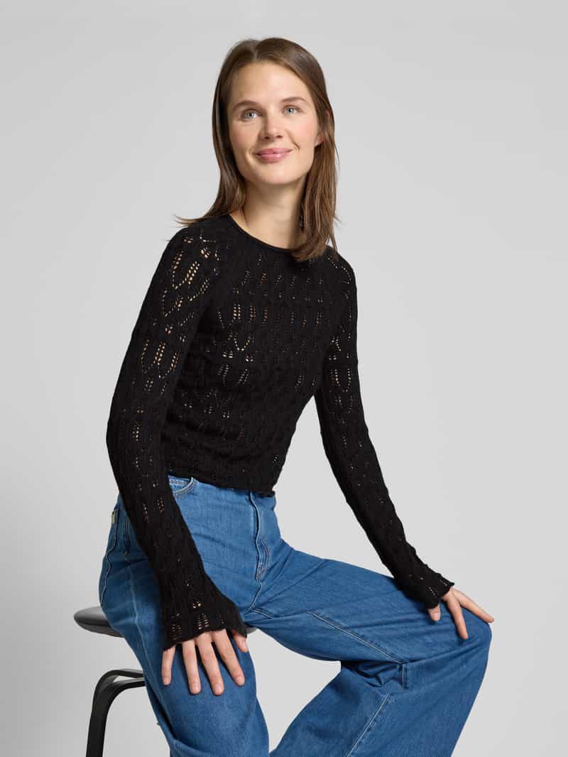 Vero Moda Regular fit gebreide pullover van ajourtricot model 'NEW FABIENNE'