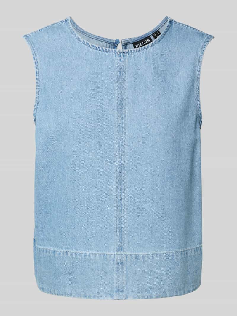 Pieces Relaxed fit jeanstop van puur katoen model 'FLORA'
