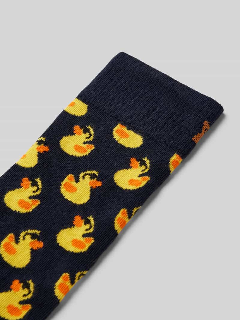 Happy Socks Sokken met motiefstitching model 'Rubber Duck'