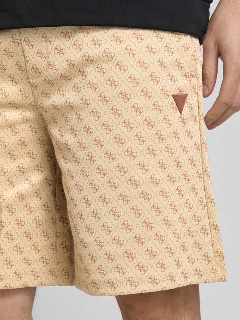 Guess Activewear Regular fit korte broek met labelbadge model 'KORBIN'