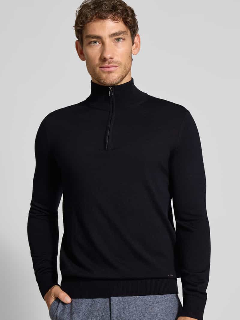 JOOP! Collection Gebreide pullover van scheerwol met opstaande kraag model 'Dario'