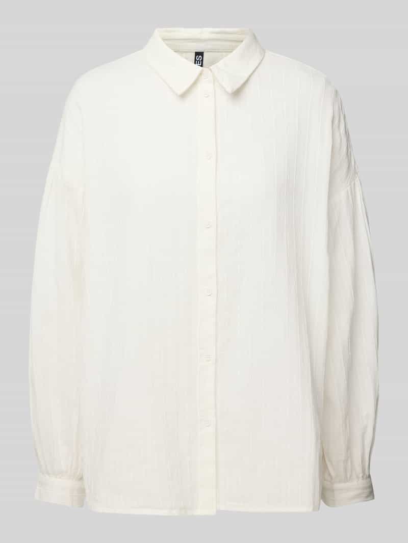 Pieces Relaxed fit overhemdblouse van puur katoen model 'MUNA'