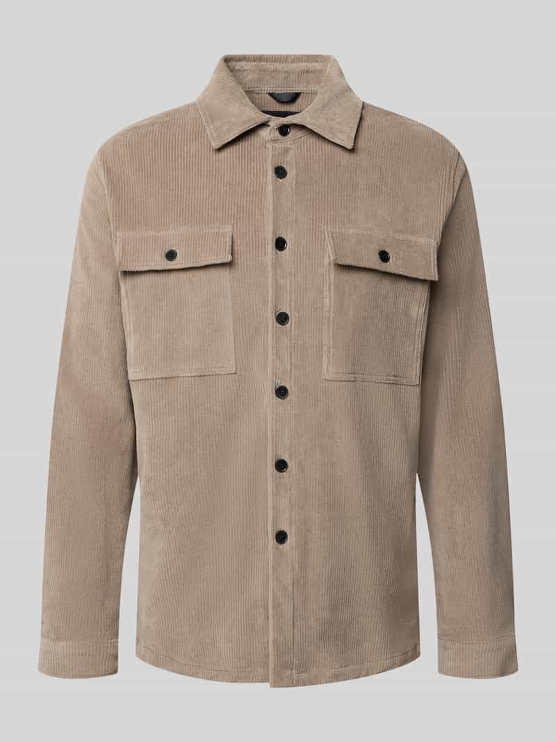 Zuitable Regular fit overshirt met klepzakken model 'Taylor'