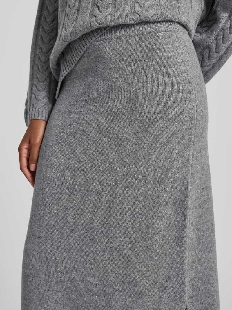 MOS MOSH Wollen rok met geribde zoom model 'Bryndis'