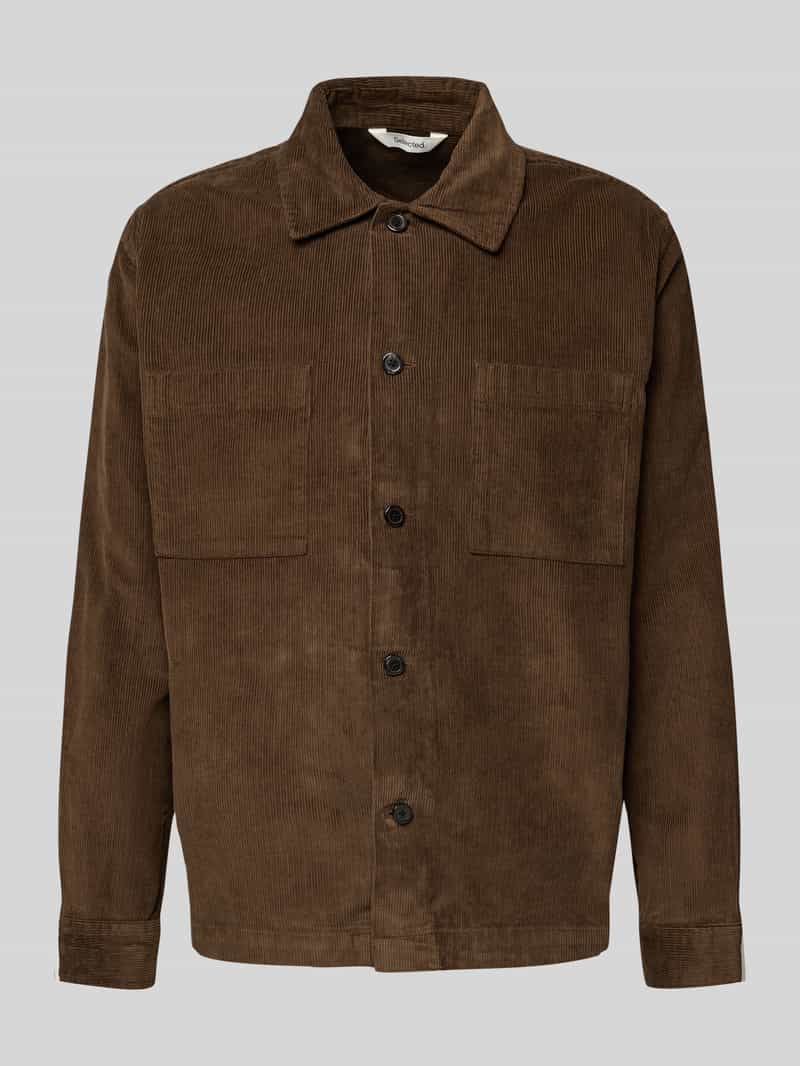 Selected Homme Regular fit overhemdjack van puur katoen model 'REGTATE'