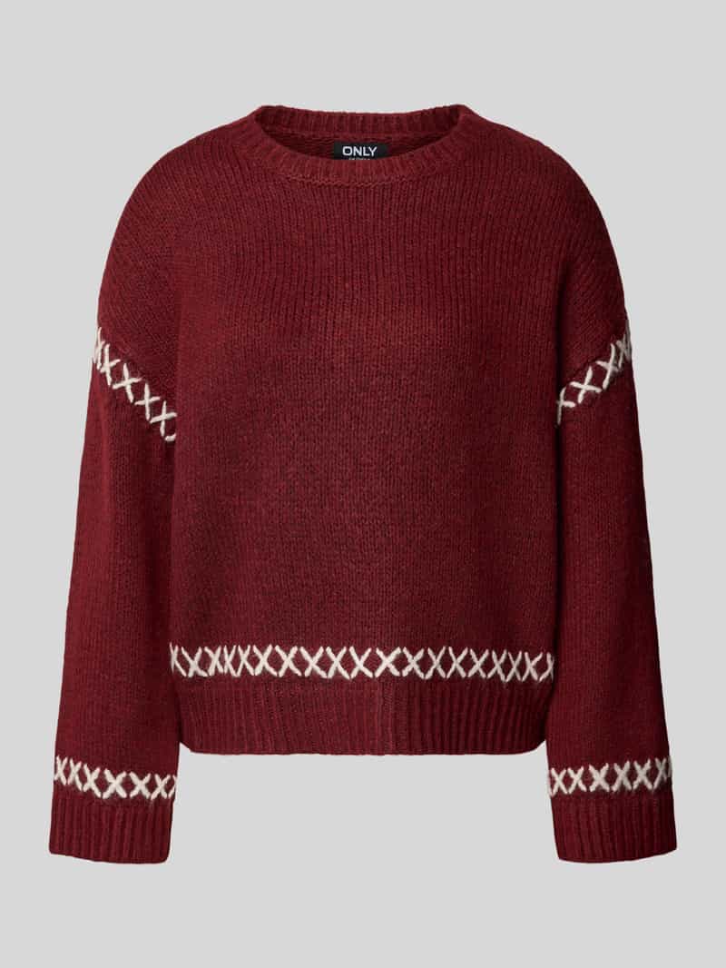 Only Trui met ronde hals ONLAMANDA LIFE LS O-NECK DETAIL CC KNT