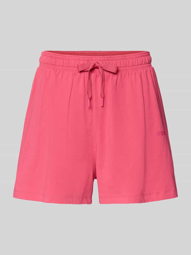 Pyjama short van katoenmix met tunnelkoord