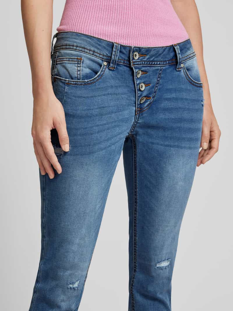 Buena Vista Slim fit jeans met kortere pijp