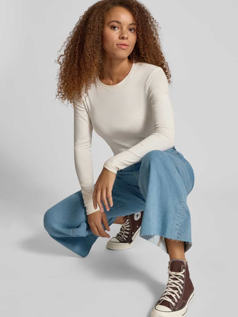 Calvin Klein Jeans Ultra high waist wide fit jeans met franjes