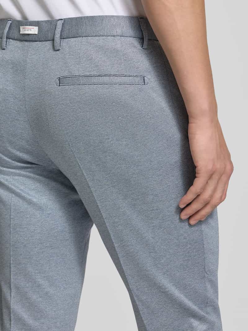Roy Robson Slim fit pantalon met structuurmotief