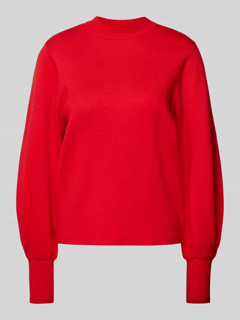 Jake*s Collection Gebreide pullover van viscosemix met ballonmouwen