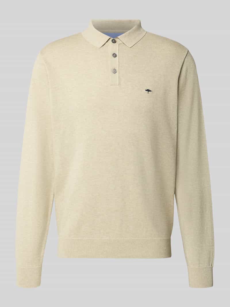 FYNCH-HATTON Gebreide pullover met polokraag en knoopsluiting
