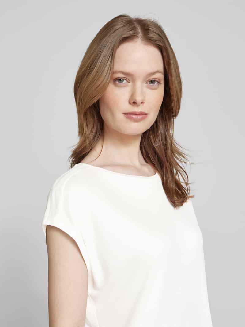 Opus T-shirt met geribde ronde hals model 'Sestern'