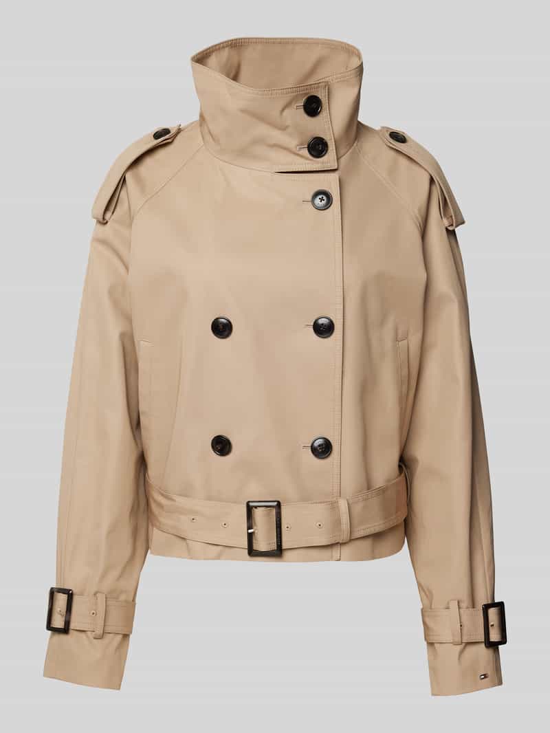 Tommy Hilfiger Korte trenchcoat met opstaande kraag