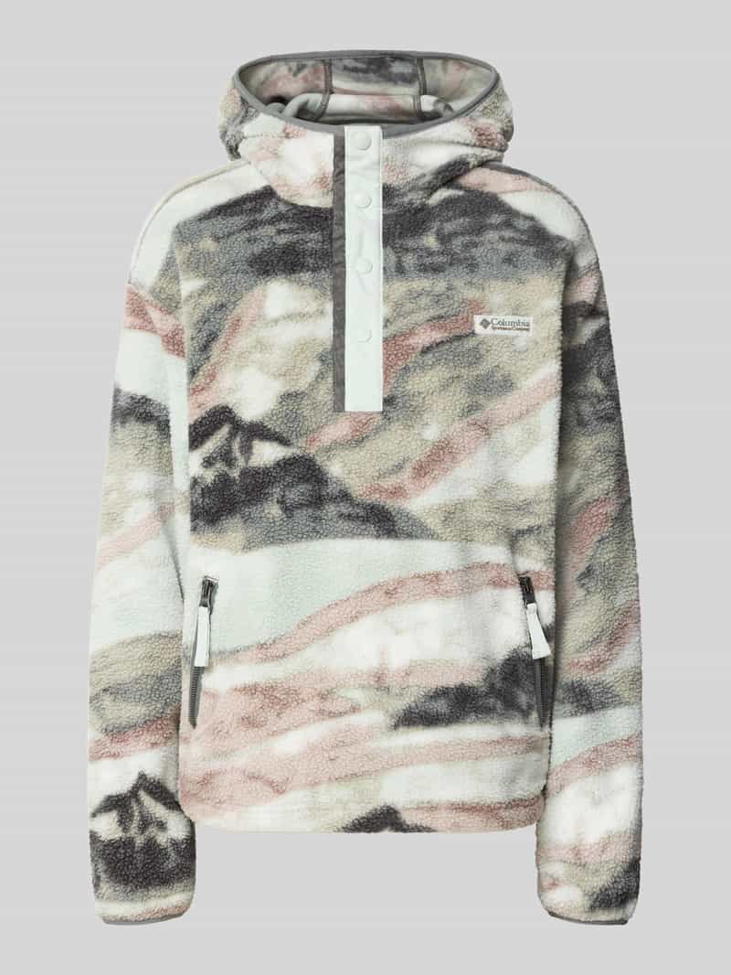Columbia Hoodie van fleece met labelpatch model 'Helvetia'