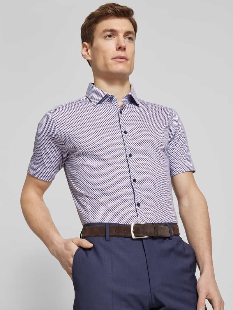 Desoto Slim fit vrijetijdsoverhemd met kentkraag