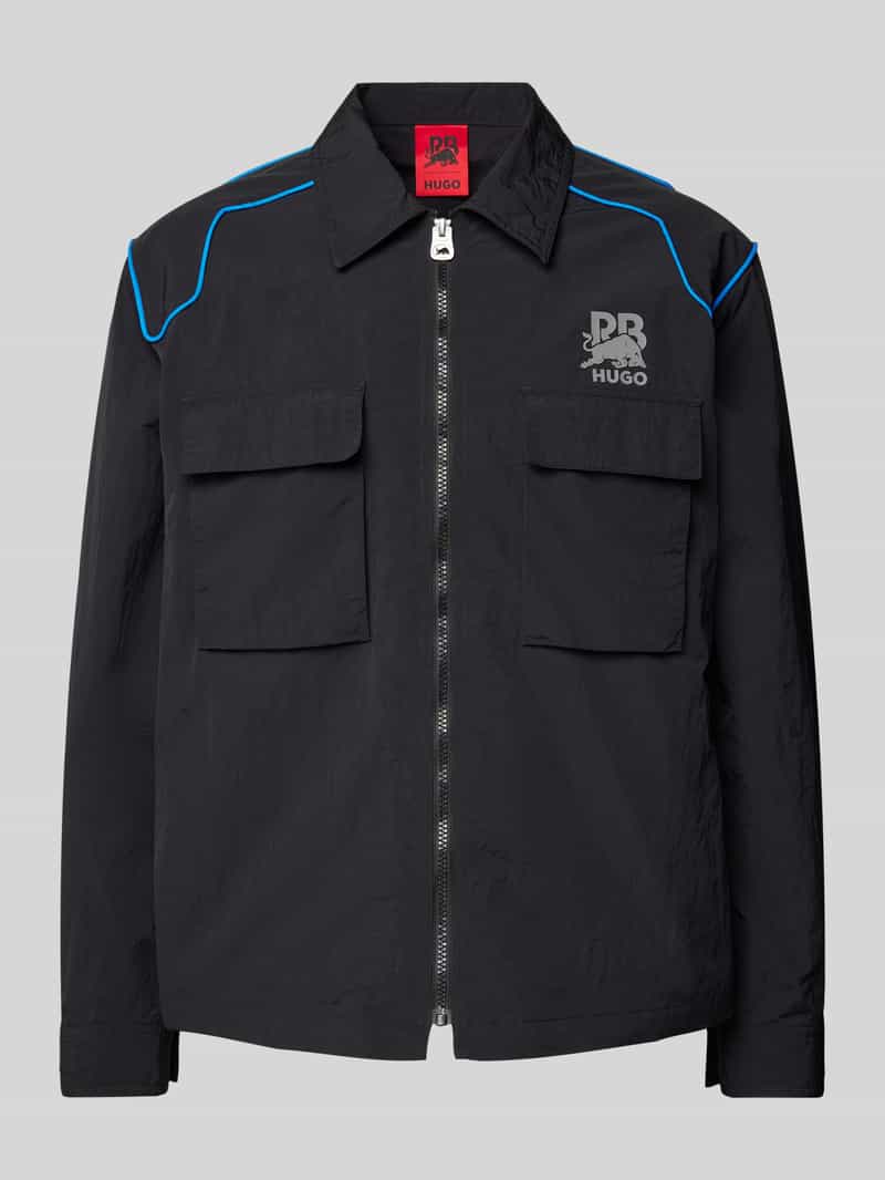 HUGO Regular fit overhemdjack met labelprint model 'ESELIO'