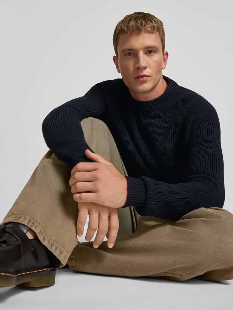 Replay Gebreide pullover met ribboorden
