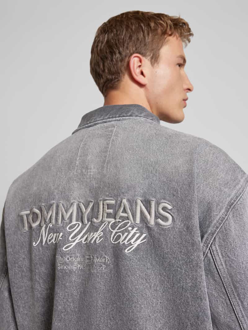 Tommy Jeans Oversized jeansjack met labelstitching model 'AIDEN'