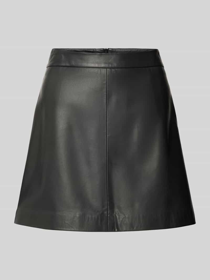 Jake*s Collection Leren rok met deelnaad