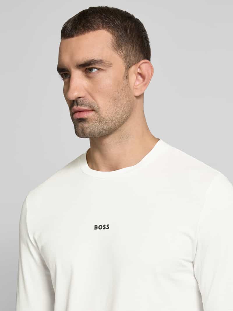 Boss Orange Shirt met lange mouwen en labelprint model 'Chark'