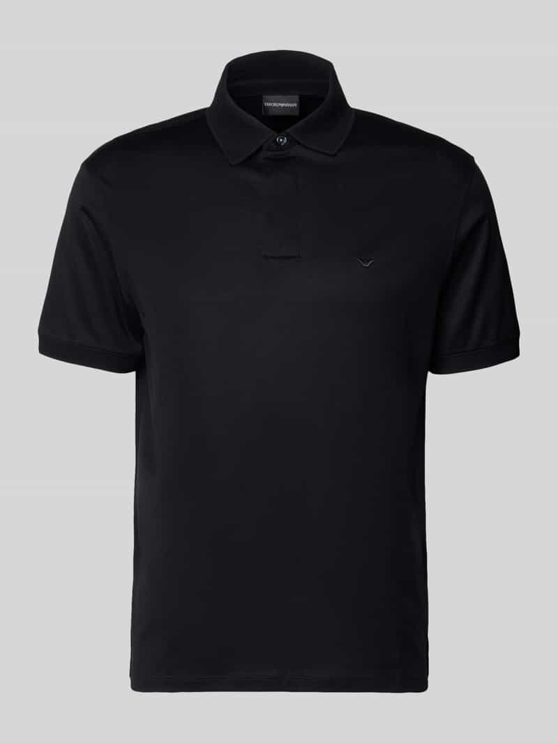 Emporio Armani Herren Poloshirt Mit Kurzer Knopfleiste In Black Größe Extra Groß