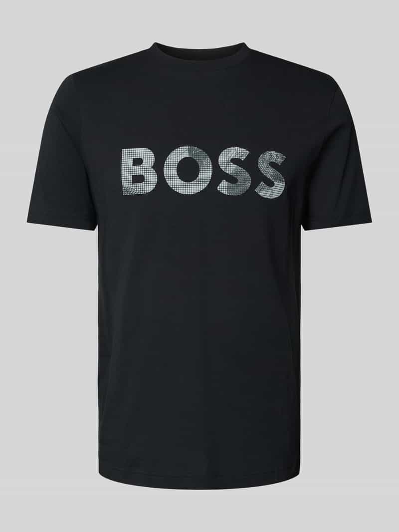BOSS Green T-shirt met logoprint en ronde hals