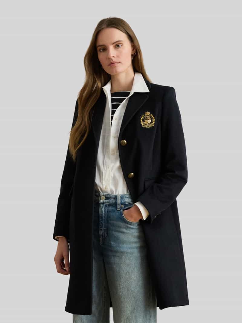 Lauren Ralph Lauren Regular fit lange jas van mix van wol en kasjmier
