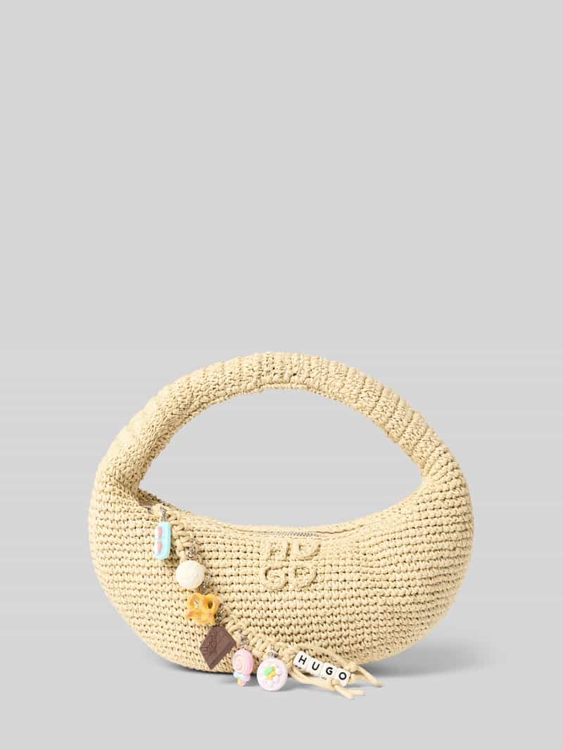 Handtas van stro vlechtwerk model 'ZEYA'