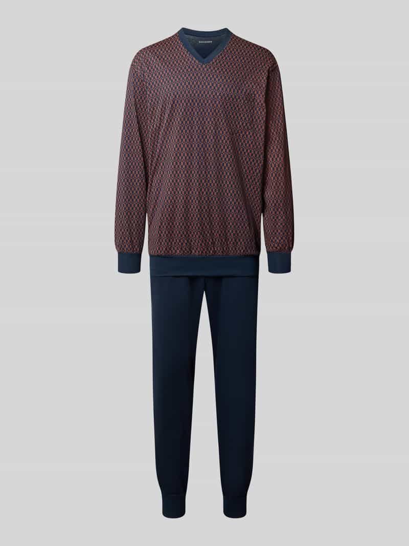 Lange pyjama met manchetten, koperkleurig patroon - Comfort Nightwear 48