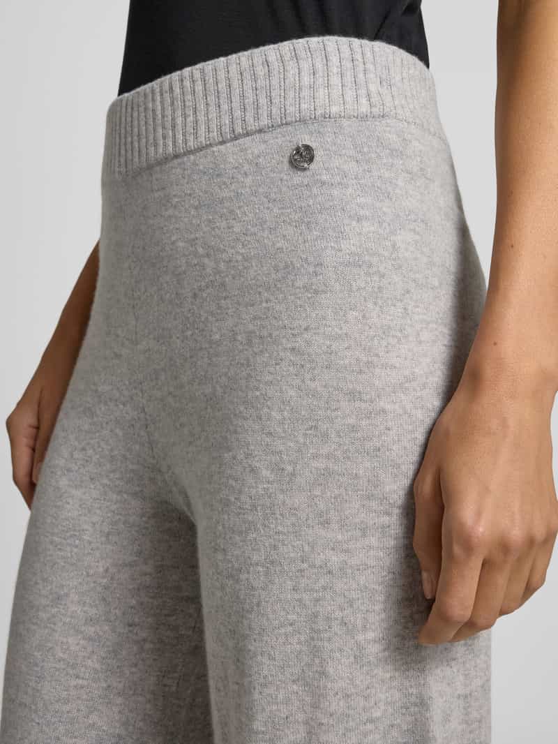 s.Oliver BLACK LABEL Wide leg gebreide broek van een mix van wol en kasjmier