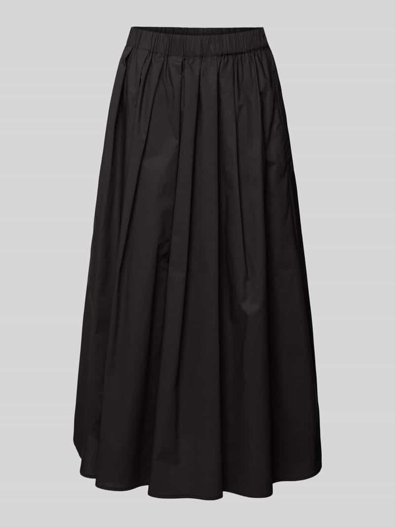 Christian Berg Woman Selection Midirok in A-lijn met bandplooien van puur katoen