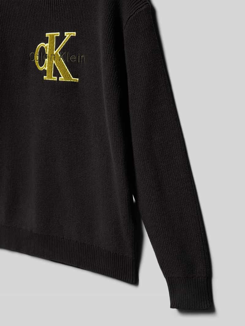 Calvin Klein Jeans Gebreide pullover met ribboorden