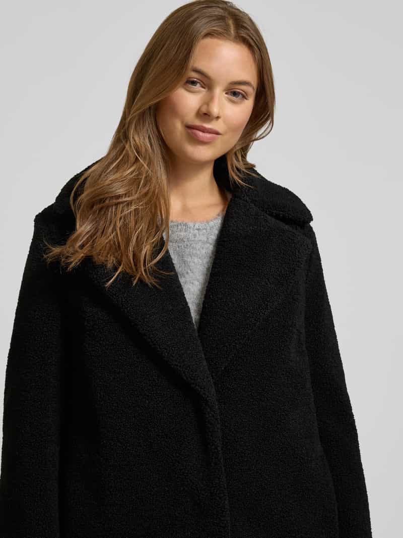 Christian Berg Woman Selection Lange jas van teddybont met reverskraag