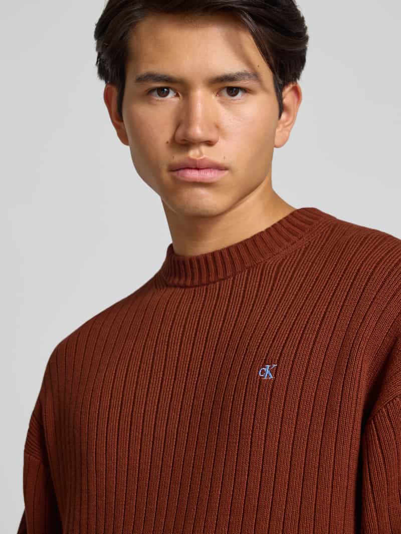 Calvin Klein Jeans Oversized gebreide pullover met ribboorden