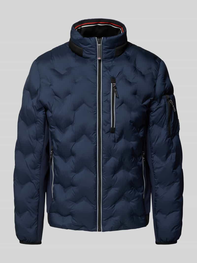 Tom Tailor Regular fit gewatteerd jack met opbergbare capuchon in de kraag