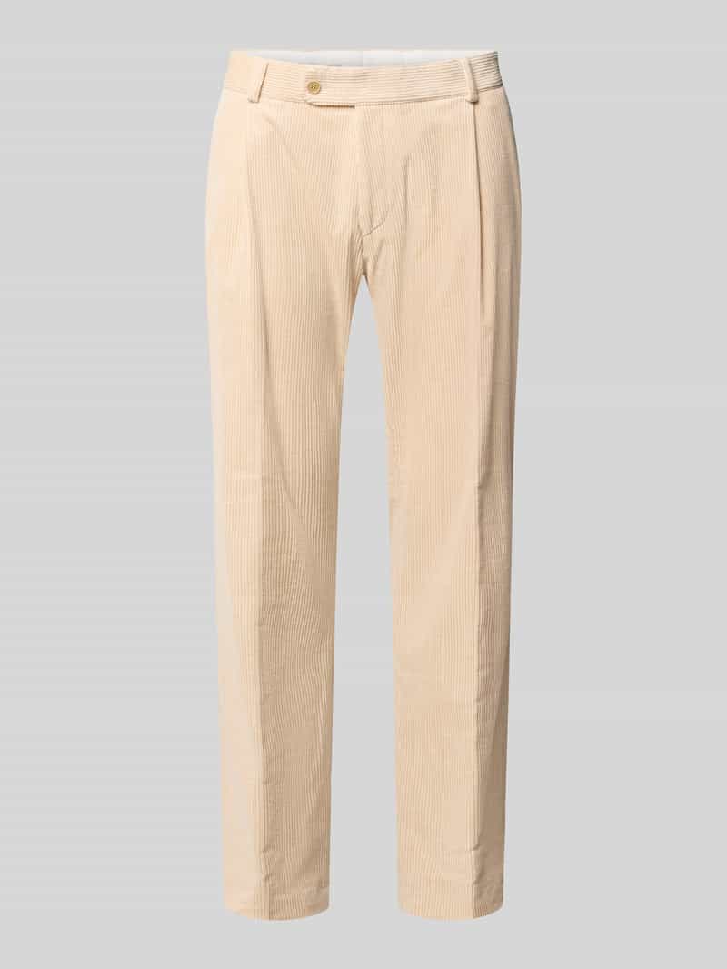 Carl gross Corduroy broek met bandplooien model 'Torry'