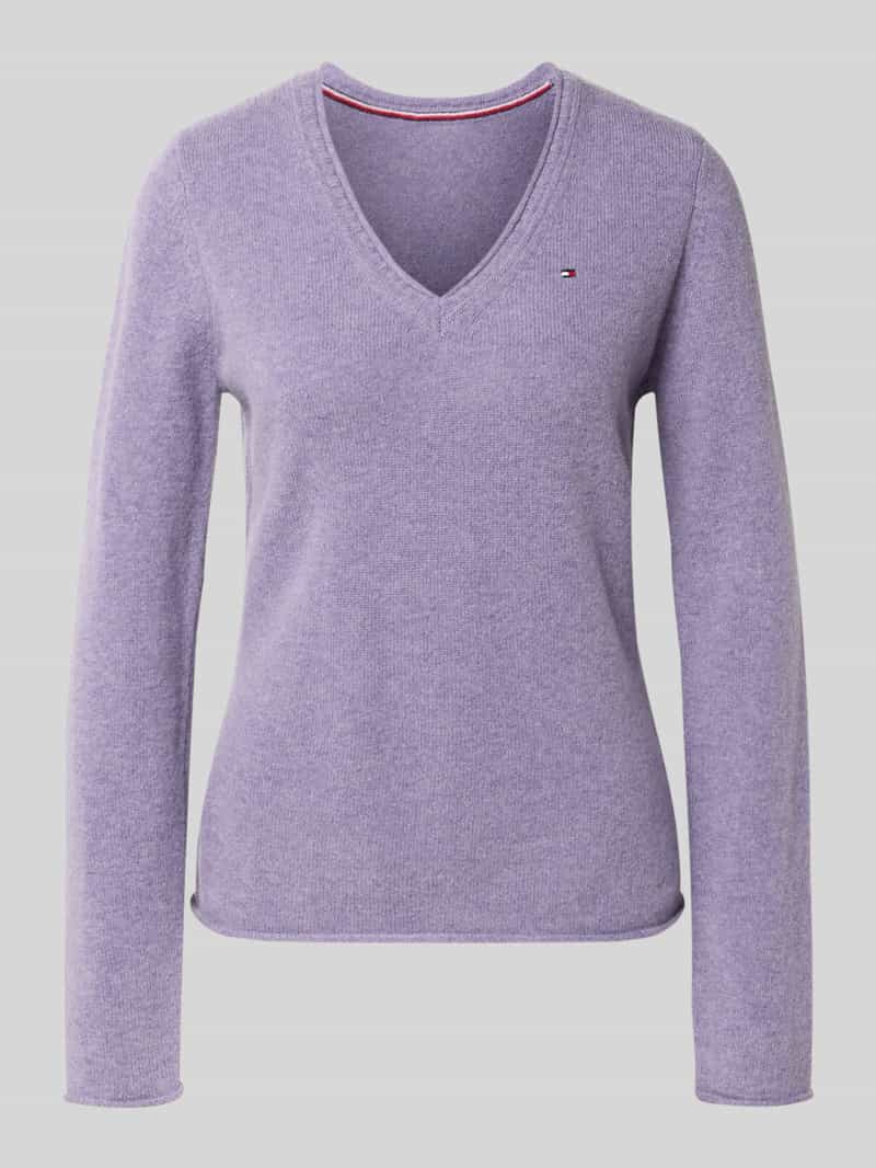 Tommy Hilfiger Slim fit gebreide pullover van zuivere wol