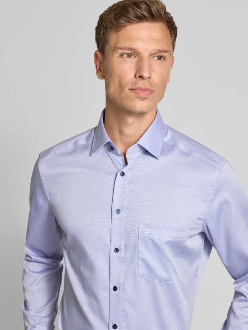 Olymp Slim fit zakelijk overhemd van puur katoen
