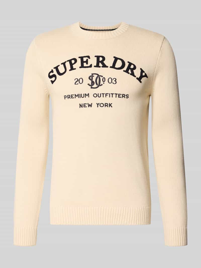 Superdry Gebreide pullover met ronde hals