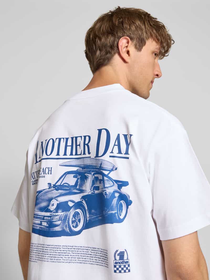 ANOTHER COTTON LAB Oversized T-shirt met labelprint model 'Another Day'